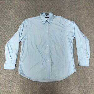 Marquis Shirt Mens 17 36-37 Blue Signature Office Casual Corp Preppy Basic Norm